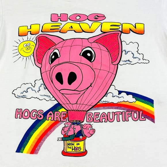 Vintage Screen Stars Kids" Hog Heaven T-Shirt - Tag Size 10-12 - Picture 2 of 6